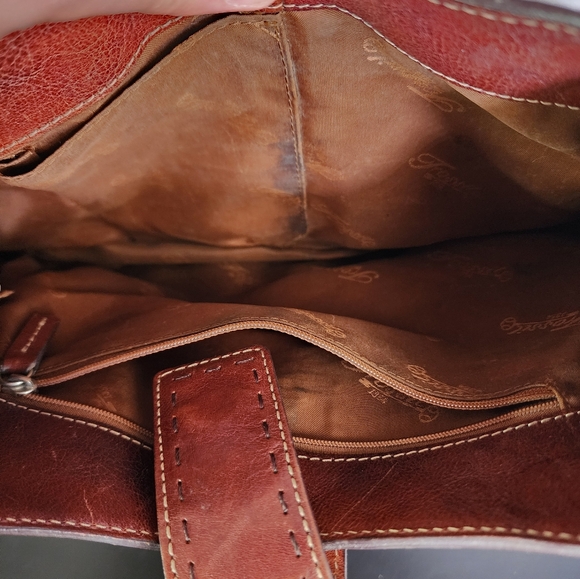 Fossil Sedona li Vintage Italian Scoop Red Leather Shoulder Bag - Picture 11 of 13